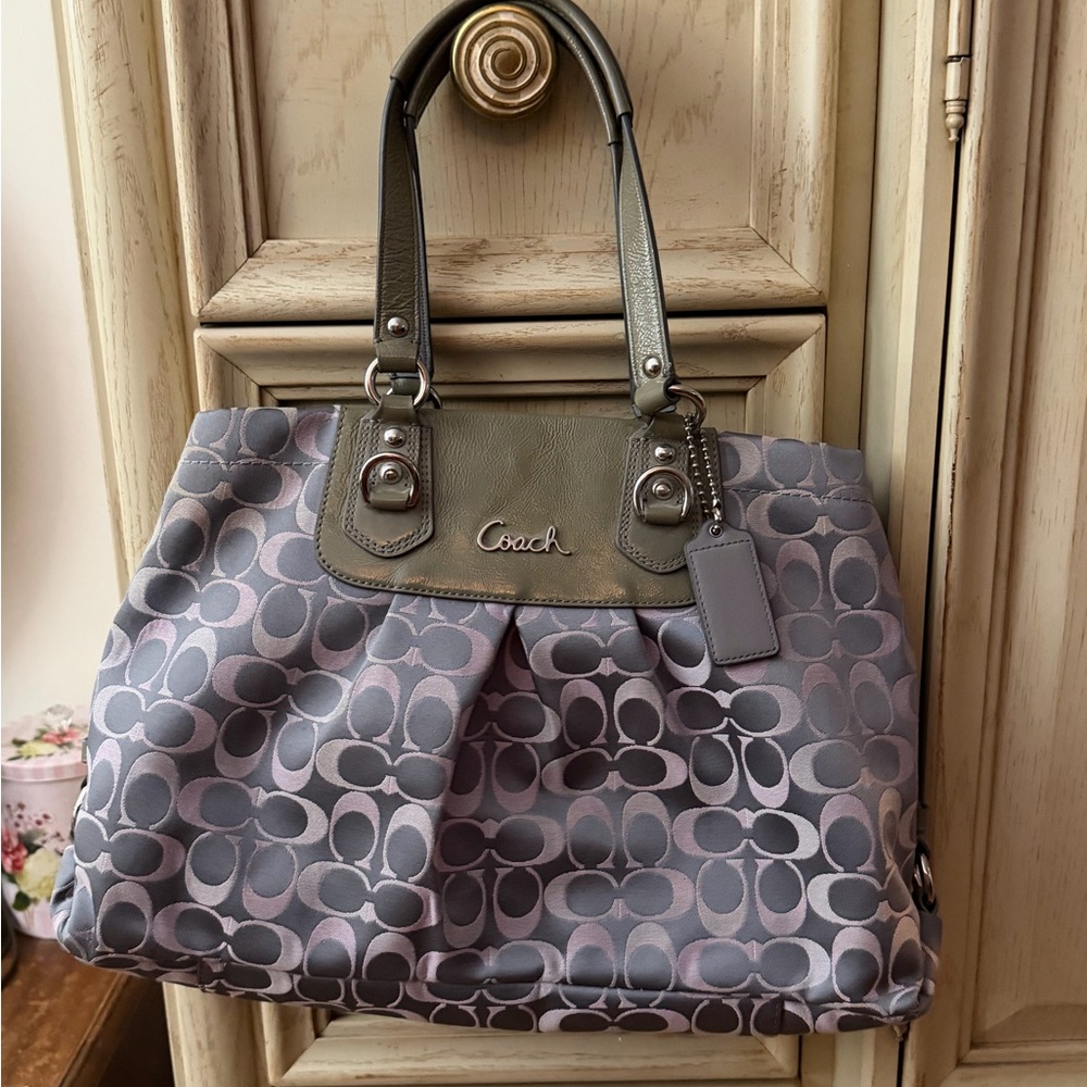 Coach Tote in Gray and Purple